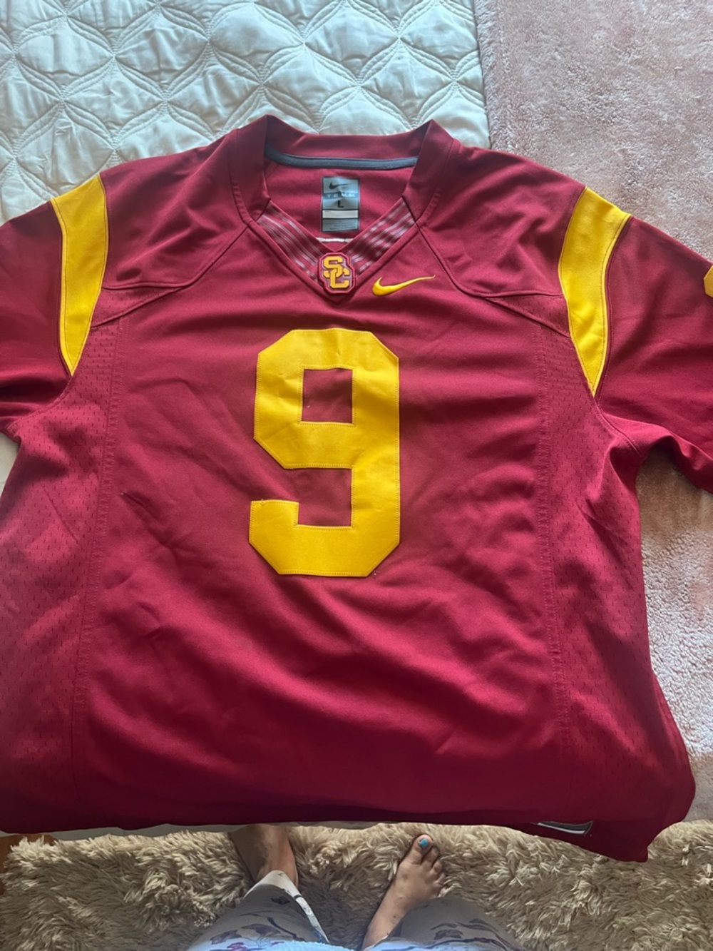 Nike Cardinal Red & Gold Football Jersey #9